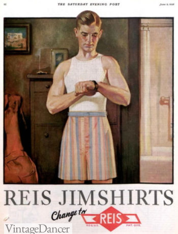 1920s mens underwear, 1928 Reis Jimshorts, underwear inspired by gym shorts