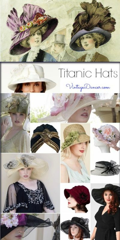 Edwardian Era Titanic Hats, Derby Hats, Ascot Hats at VintageDancer