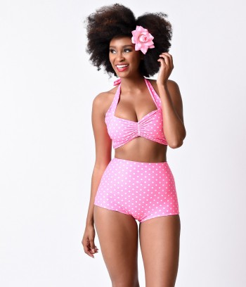 How cute is this vintage inspired two-piece by Unique Vintage?