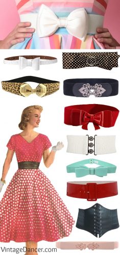 Vintage belts: wide belts, cinch belts, skinny belts, bow belts, pinup belts