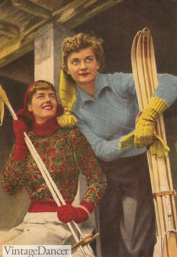 1940s ski sweaters clothing