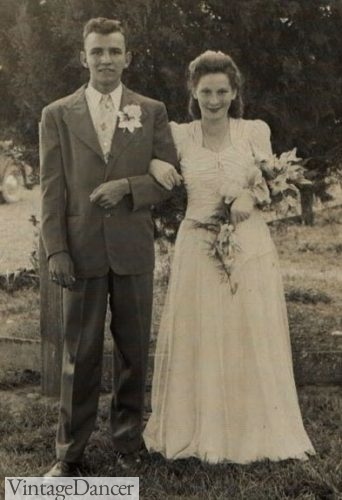 1940s wedding couple vintage picture