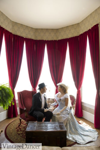 Inside the Victorian parlour room at our Victorian wedding