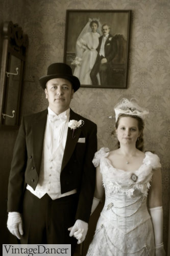 Victorian wedding couples old and new