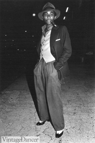 Zoot suit man fashion 1940s black
