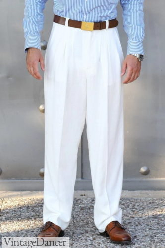 80s mens pants 1980s mens pleated pants white Miami vice costume