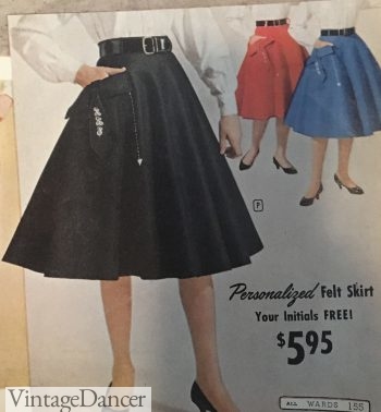 1950s Pocket detail on felt skirts aka the poodle skirt for mature women